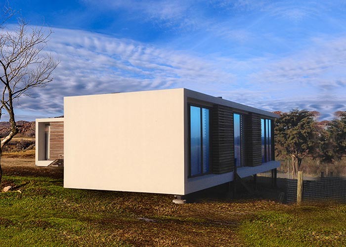 Casas prefabricadas modernas de la estructura de acero, planes caseros de la casa de planta baja de Uruguay