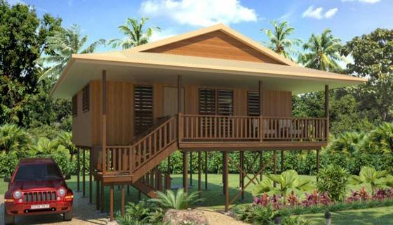 Casa de planta baja de madera de la casa de Tailandia de los días de fiesta ligeros prefabricados de la estructura de acero de la Caliente-venta con 3 dormitorios