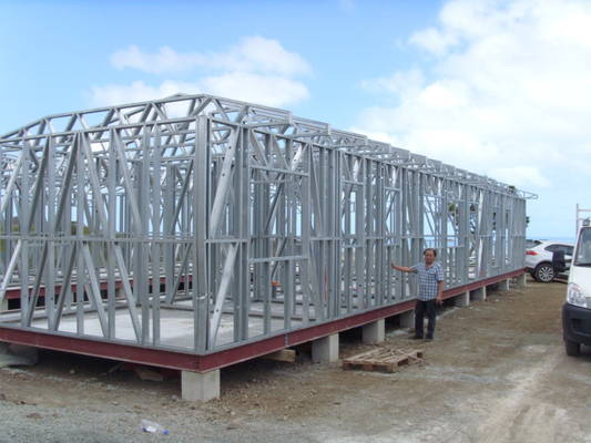Casas de marco de acero ligeras prefabricadas/casa prefabricada resistente del huracán