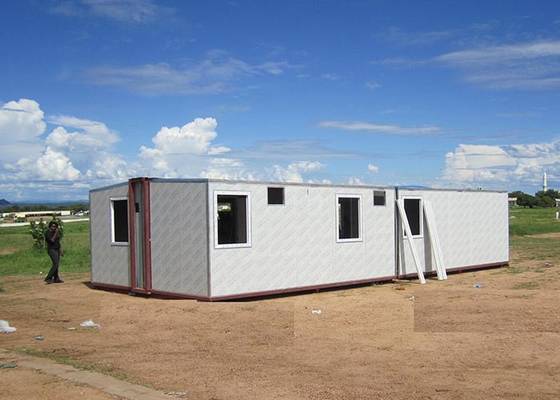 Casa plegable plegable blanca del marco de acero del refugio de la emergencia del panel de bocadillo